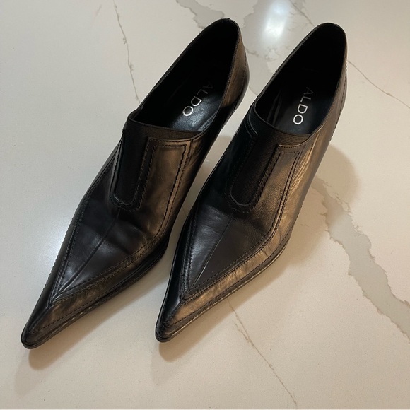 Leather Aldo pointed kitten heel shoes - Picture 2 of 10